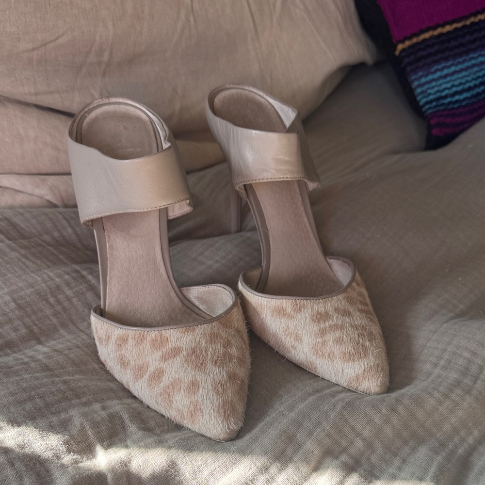 Kenneth Cole pony heels Elegant Cream Women's Heels